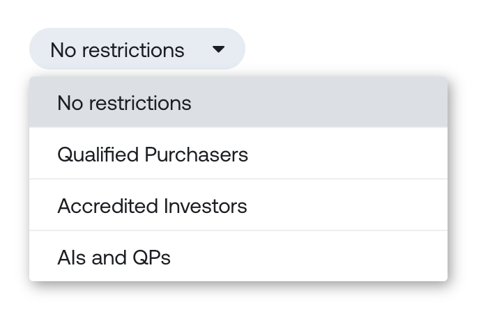 Eleven has added another restriction option for US Funds